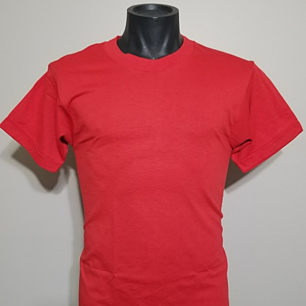 Nos vintage 80s Screen Stars Blank Red 50/50 USA T Shirt M Single Stritch Tee
